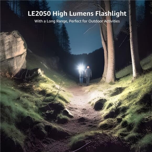 2-Packs LED Flashlights with Clip , LE2050 High Lumen, 5 Lighting Modes, - Picture 3 of 7